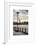 View of the Skyscrapers of Manhattan with the Empire State Building a Jetty in Brooklyn at Sunset-Philippe Hugonnard-Framed Art Print