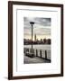 View of the Skyscrapers of Manhattan with the Empire State Building a Jetty in Brooklyn at Sunset-Philippe Hugonnard-Framed Art Print