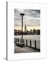 View of the Skyscrapers of Manhattan with the Empire State Building a Jetty in Brooklyn at Sunset-Philippe Hugonnard-Stretched Canvas