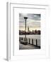 View of the Skyscrapers of Manhattan with the Empire State Building a Jetty in Brooklyn at Sunset-Philippe Hugonnard-Framed Art Print