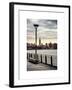 View of the Skyscrapers of Manhattan with the Empire State Building a Jetty in Brooklyn at Sunset-Philippe Hugonnard-Framed Art Print