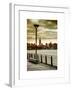 View of the Skyscrapers of Manhattan with the Empire State Building a Jetty in Brooklyn at Sunset-Philippe Hugonnard-Framed Art Print