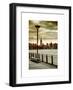 View of the Skyscrapers of Manhattan with the Empire State Building a Jetty in Brooklyn at Sunset-Philippe Hugonnard-Framed Art Print