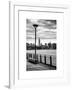 View of the Skyscrapers of Manhattan with the Empire State Building a Jetty in Brooklyn at Sunset-Philippe Hugonnard-Framed Art Print