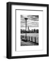 View of the Skyscrapers of Manhattan with the Empire State Building a Jetty in Brooklyn at Sunset-Philippe Hugonnard-Framed Art Print