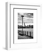 View of the Skyscrapers of Manhattan with the Empire State Building a Jetty in Brooklyn at Sunset-Philippe Hugonnard-Framed Art Print