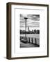 View of the Skyscrapers of Manhattan with the Empire State Building a Jetty in Brooklyn at Sunset-Philippe Hugonnard-Framed Art Print