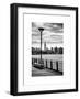 View of the Skyscrapers of Manhattan with the Empire State Building a Jetty in Brooklyn at Sunset-Philippe Hugonnard-Framed Art Print