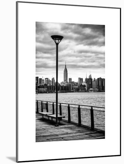 View of the Skyscrapers of Manhattan with the Empire State Building a Jetty in Brooklyn at Sunset-Philippe Hugonnard-Mounted Art Print