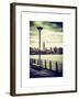 View of the Skyscrapers of Manhattan with the Empire State Building a Jetty in Brooklyn at Sunset-Philippe Hugonnard-Framed Art Print