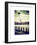 View of the Skyscrapers of Manhattan with the Empire State Building a Jetty in Brooklyn at Sunset-Philippe Hugonnard-Framed Art Print