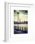 View of the Skyscrapers of Manhattan with the Empire State Building a Jetty in Brooklyn at Sunset-Philippe Hugonnard-Framed Art Print