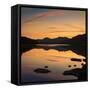 View of the Snowdon Horseshoe at Sunset from Llynau Mymbyr, Capel Curig, Wales, UK, Europe-Ian Egner-Framed Stretched Canvas