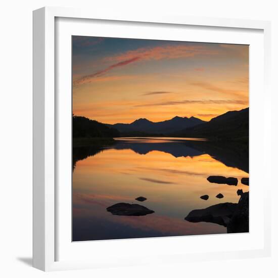 View of the Snowdon Horseshoe at Sunset from Llynau Mymbyr, Capel Curig, Wales, UK, Europe-Ian Egner-Framed Photographic Print