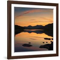 View of the Snowdon Horseshoe at Sunset from Llynau Mymbyr, Capel Curig, Wales, UK, Europe-Ian Egner-Framed Photographic Print