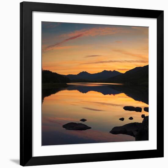 View of the Snowdon Horseshoe at Sunset from Llynau Mymbyr, Capel Curig, Wales, UK, Europe-Ian Egner-Framed Photographic Print