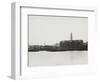 View of the South Bank Between Blackfriars and Waterloo Showing the Oxo Tower, London, 1935-null-Framed Photographic Print