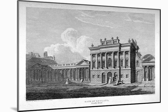 View of the South Front of the Bank of England, City of London, 1814-James Stewart-Mounted Giclee Print