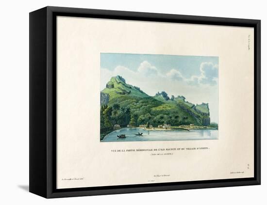 View of the Southern Part of Maupiti and the Village of Atipiti-Ambroise Tardieu-Framed Stretched Canvas
