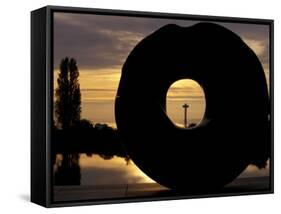 View of the Space Needle, Discovery Park, Seattle, Washington, USA-William Sutton-Framed Stretched Canvas