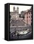 View of the Spanish Steps or Scalinata, Designed by Francesco de Santis-null-Framed Stretched Canvas