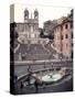 View of the Spanish Steps or Scalinata, Designed by Francesco de Santis-null-Stretched Canvas