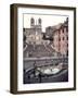 View of the Spanish Steps or Scalinata, Designed by Francesco de Santis-null-Framed Giclee Print