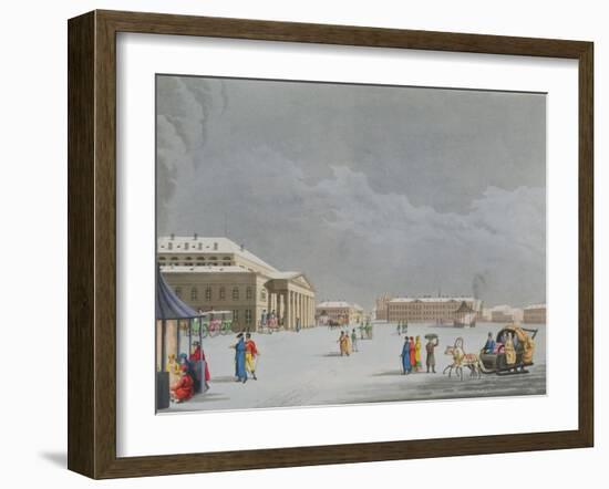 View of the Square and the Grand Theatre at St. Petersburg-Mornay-Framed Giclee Print