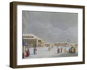 View of the Square and the Grand Theatre at St. Petersburg-Mornay-Framed Giclee Print