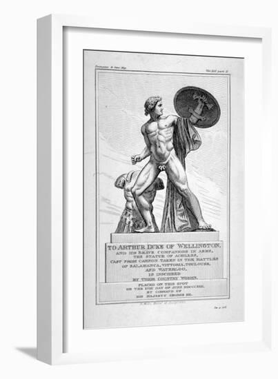 View of the Statue of Achilles, Hyde Park, London, 1822-J Mills-Framed Giclee Print