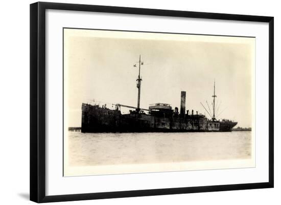 View of the Steamer Cragness Looking Battered--Framed Giclee Print