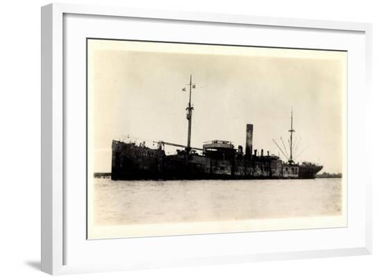 View of the Steamer Cragness Looking Battered--Framed Giclee Print