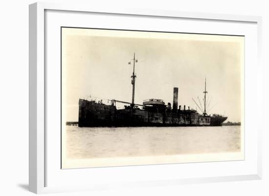 View of the Steamer Cragness Looking Battered-null-Framed Giclee Print