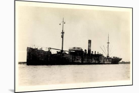 View of the Steamer Cragness Looking Battered-null-Mounted Giclee Print