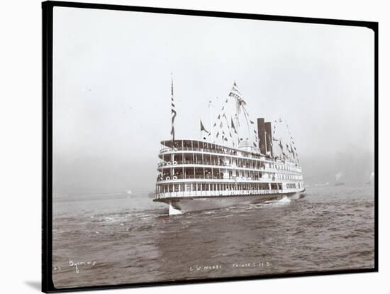 View of the Steamship "C.W. Morse", Presumably on the Hudson River Near West Point Upon the Visit…-Byron Company-Stretched Canvas