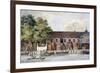 View of the Steelyard from the River Thames, Upper Thames Street, London, C1801-Charles Tomkins-Framed Giclee Print