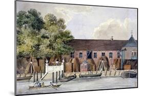 View of the Steelyard from the River Thames, Upper Thames Street, London, C1801-Charles Tomkins-Mounted Giclee Print