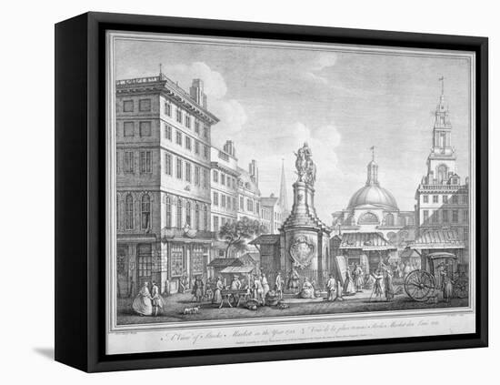 View of the Stocks Market in Poutry, City of London, in the Year 1738-Henry Fletcher-Framed Stretched Canvas