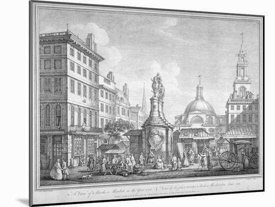 View of the Stocks Market in Poutry, City of London, in the Year 1738-Henry Fletcher-Mounted Giclee Print