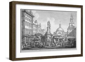 View of the Stocks Market, Poultry, City of London, 1753-Henry Fletcher-Framed Giclee Print