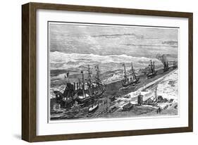 View of the Suez Canal, Egypt, 1900-null-Framed Giclee Print