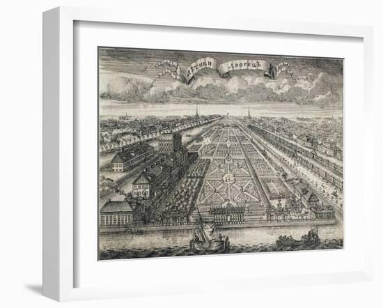 View of the Summer Gardens from the Neva River, 1717-Alexei Fyodorovich Zubov-Framed Giclee Print