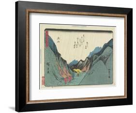 View of the Suzuka Mountain in Tsuchiyama, 1837-1844-Utagawa Hiroshige-Framed Giclee Print