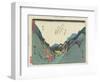 View of the Suzuka Mountain in Tsuchiyama, 1837-1844-Utagawa Hiroshige-Framed Giclee Print