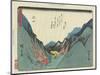 View of the Suzuka Mountain in Tsuchiyama, 1837-1844-Utagawa Hiroshige-Mounted Giclee Print