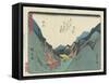 View of the Suzuka Mountain in Tsuchiyama, 1837-1844-Utagawa Hiroshige-Framed Stretched Canvas