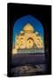 View of the Taj Mahal Through a Doorway, UNESCO World Heritage Site, Agra, Uttar Pradesh, India-Laura Grier-Stretched Canvas
