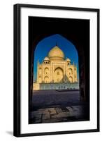 View of the Taj Mahal Through a Doorway, UNESCO World Heritage Site, Agra, Uttar Pradesh, India-Laura Grier-Framed Photographic Print
