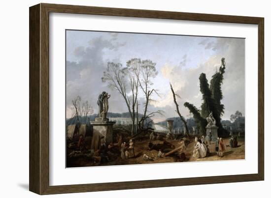 View of the 'Tapis Vert' in Versailles, 19th Century-Fanny Robert-Framed Giclee Print