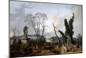 View of the 'Tapis Vert' in Versailles, 19th Century-Fanny Robert-Mounted Giclee Print